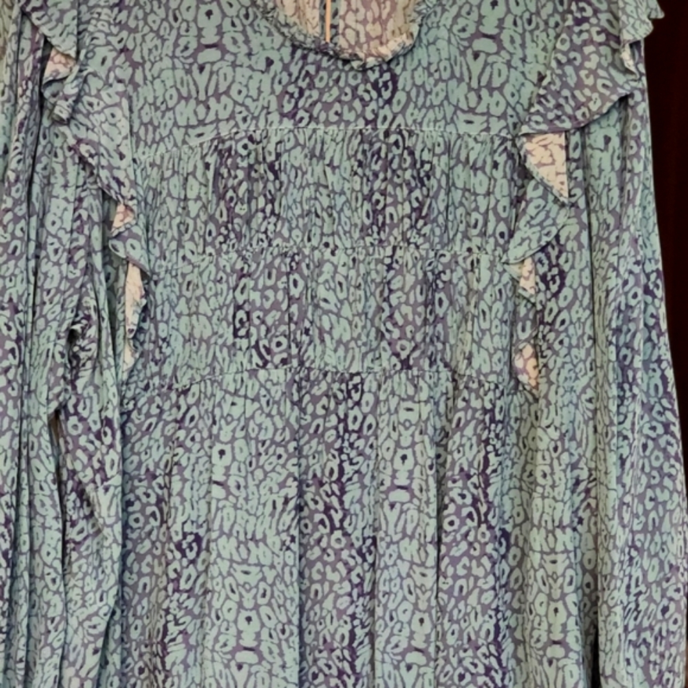 Blue Cheetah Rails Blouse New - Picture 3 of 9